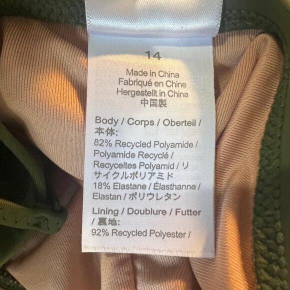 J. Crew One Piece Ruched Swimsuit in Olive Green - Size 14 - Picture 7 of 9